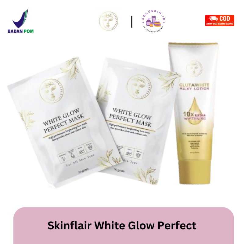 Jual BUY 1 GET 1 GIFT SKINFLAIR WHITE GLOW PERFECT MASK GLUTAWHITE