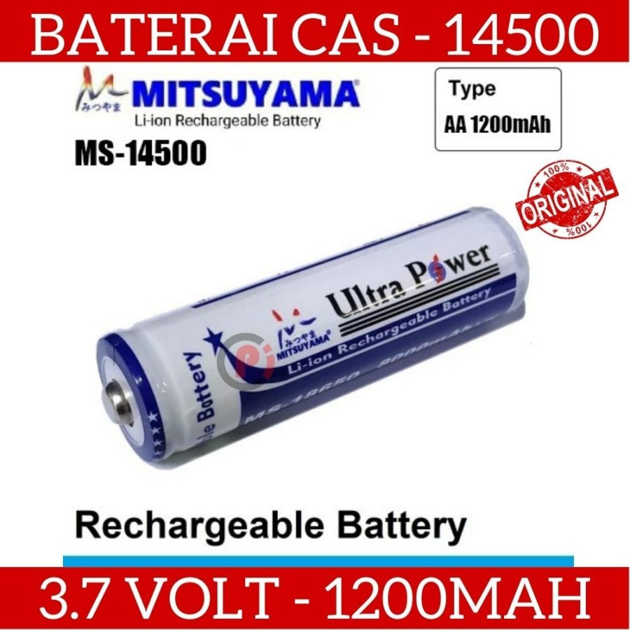 Jual MS 14500 3 7V Baterai A2 Rechargeble Ni Mh 1200mAh 3 7V AA