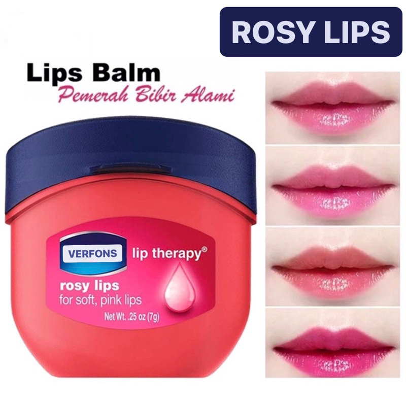 Jual Verfons Vaseline Lip Balm Rosy Lips Therapy Moisturizing Pelembab