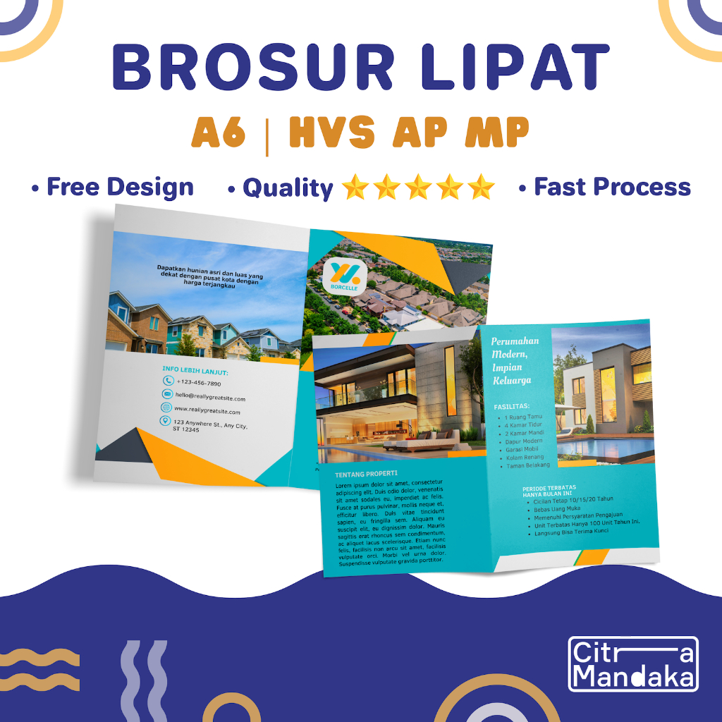 Jual Cetak Brosur Lipat Art Paper Promosi Print Leaflet HVS A6 Shopee