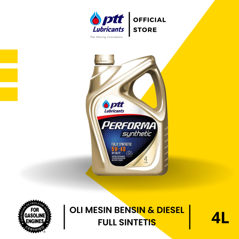 Jual Ptt Lubricants Performa Synthetic Sae W Api Sn Acea A B