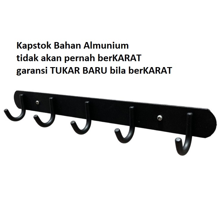 Jual Gantungan Baju Aluminium Kait Hitam F Hook Kapstok Fio