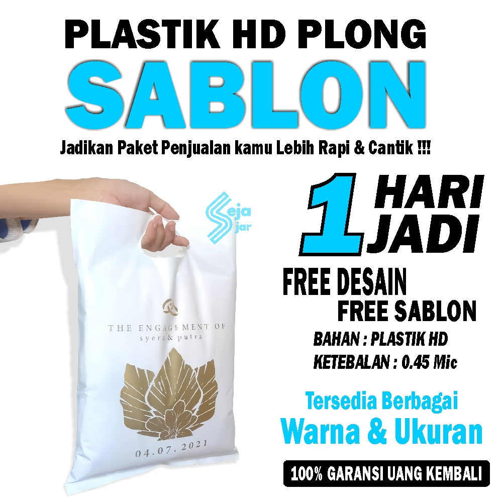 Jual Sejajar Plastik Sablon Packing Olshop HD Plong 20x30 Murah FREE