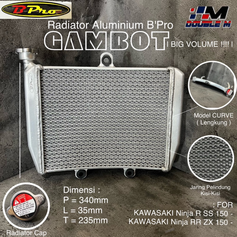 Jual Radiator Aluminium Almu Bpro Gambot Big Volume Kawasaki Ninja Kr R