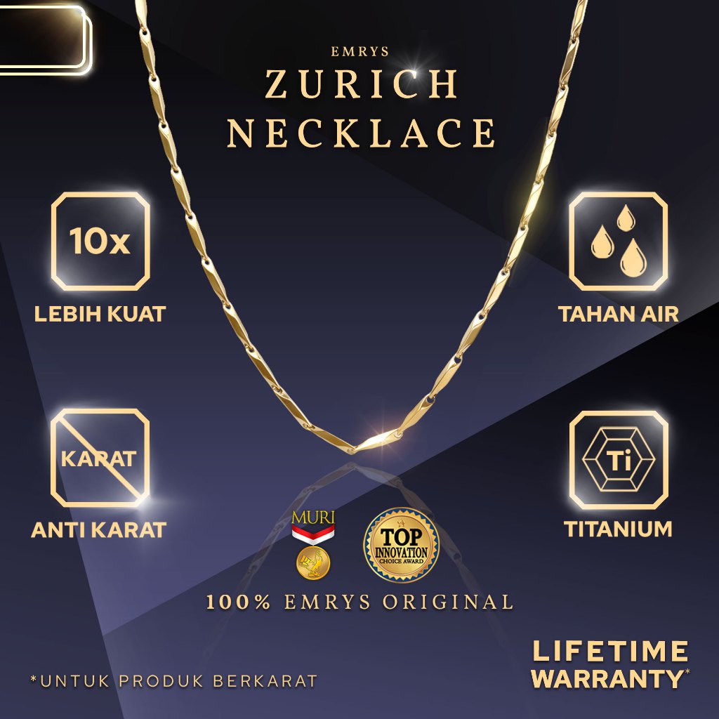 Jual Buy Free Gift Emrys Necklace Zurich Real Titanium Anti Karat