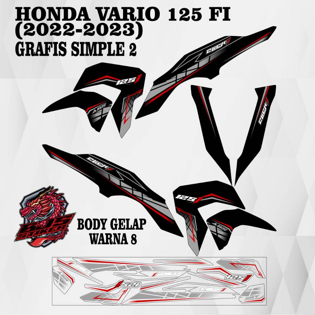 Jual COD Striping Sticker Stiker Polet Lis Vario 125 New 2023 2024