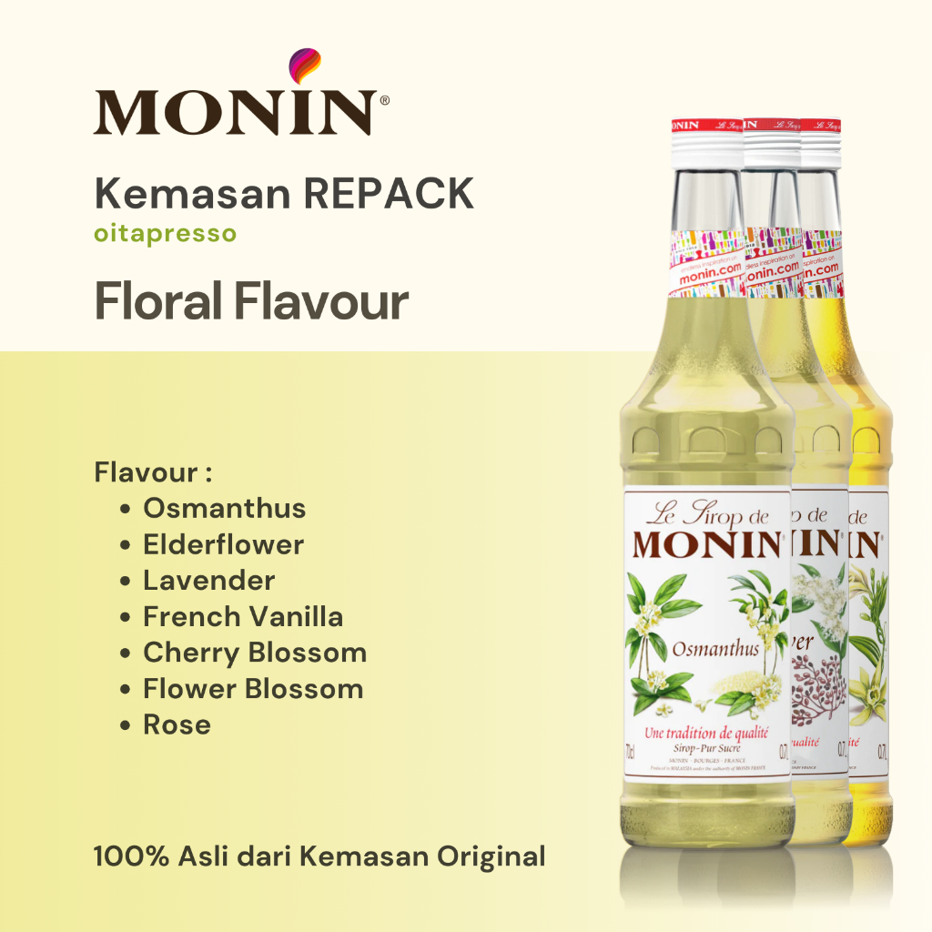 Jual REPACK All Varian Monin Syrup Floral Flavour 100 G Shopee