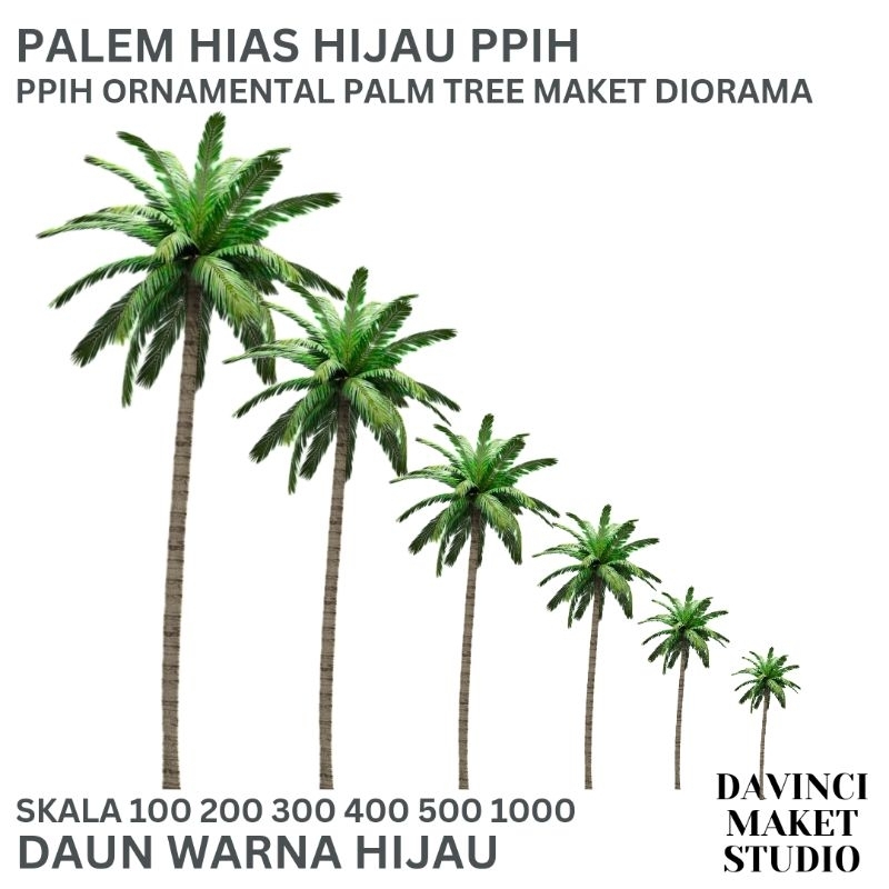 Jual Ppih Miniatur Pohon Palem Hias Hijau Maket Diorama Ornamental