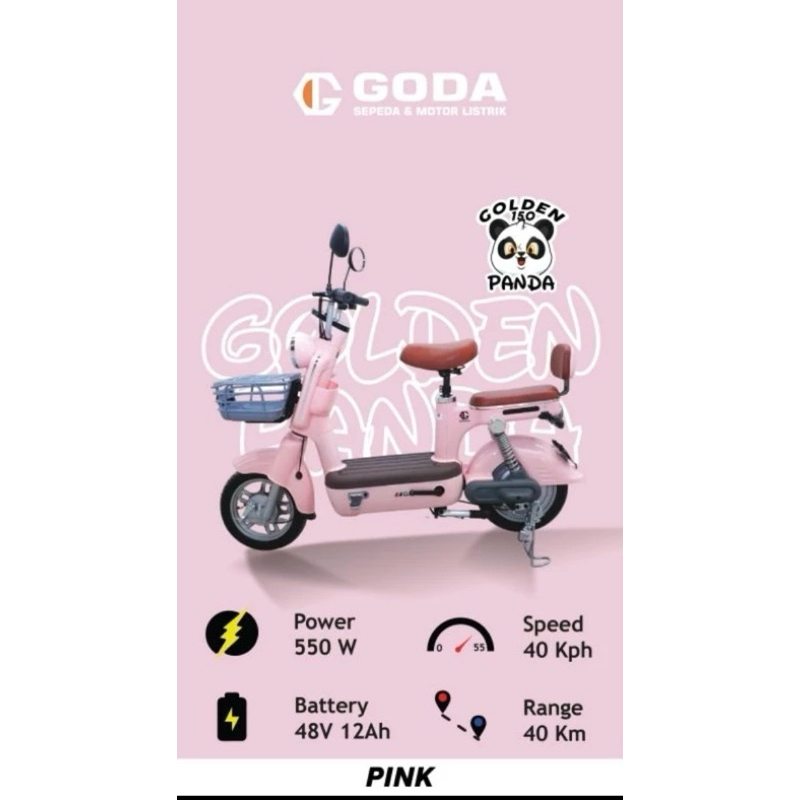 Jual Sepeda Listrik Goda Golden Panda 150 550 Watt Shopee Indonesia