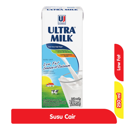 Jual Ultra Milk Low Fat Plain 250 Ml 250mL Shopee Indonesia