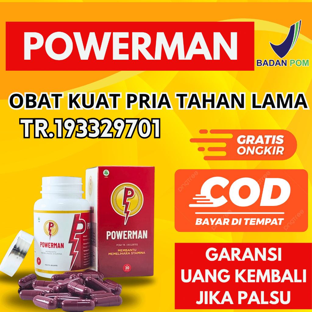 Jual POWERMAN OBAT KUAT HERBAL BPOM STAMINA TERBAIK TAHAN LAMA Paling