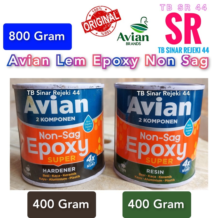 Jual TB Sinar Rejeki 44 AVIAN LEM EPOXY NON SAG SUPER 800 Gram