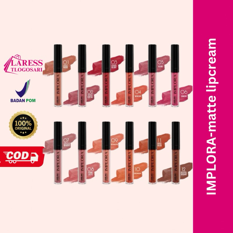 Jual IMPLORA URBAN LIP CREAM MATTE 20 WARNA Shopee Indonesia