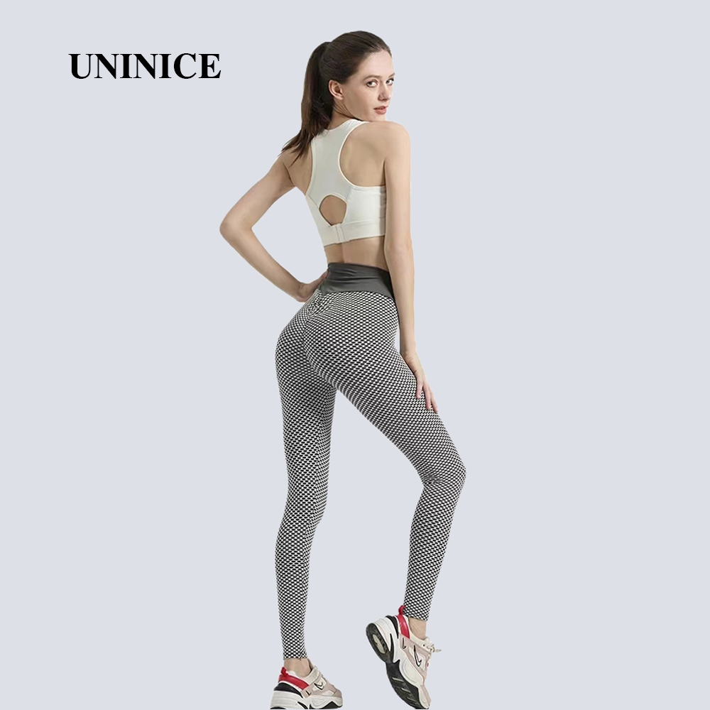 Jual UNINICE Celana Yoga Sarang Lebah Elastis Tinggi Pinggang Tinggi