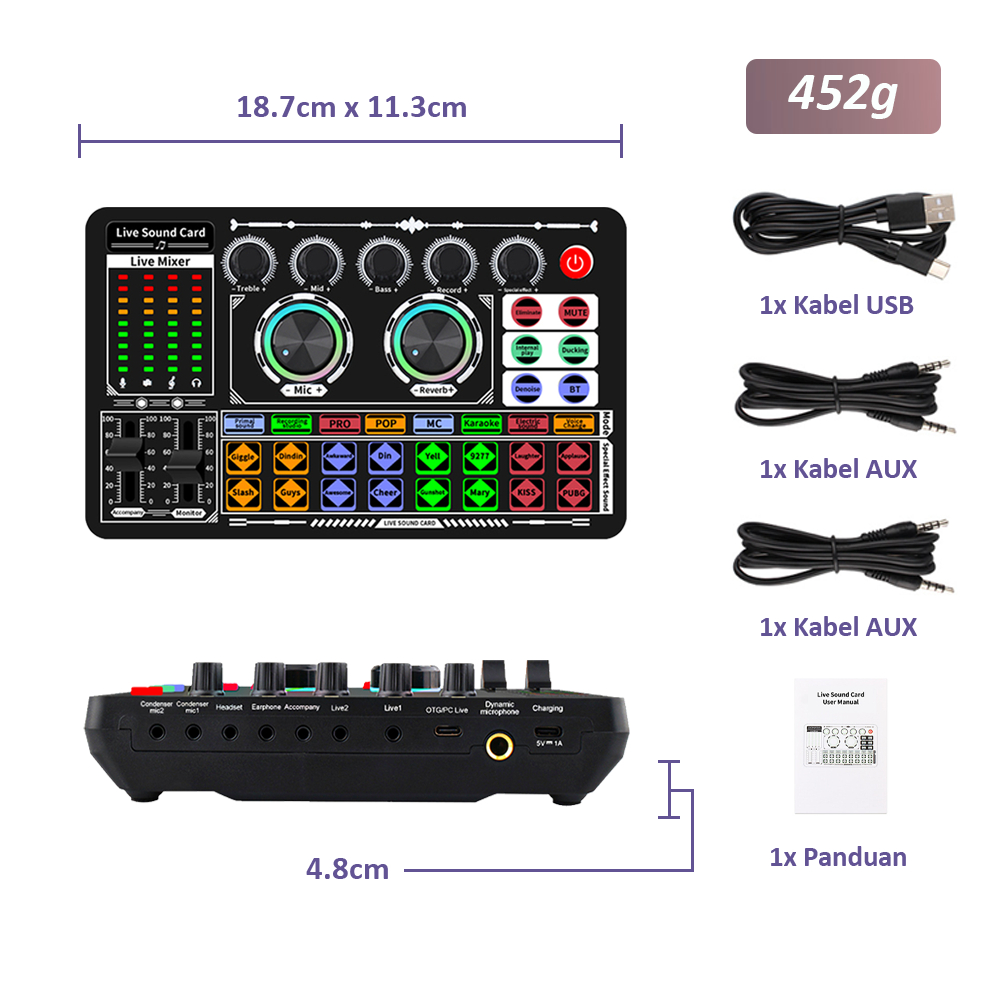 Jual Bonkyo F999 M100 SoundCard Set Dengan Peralatan Streaming Langsung