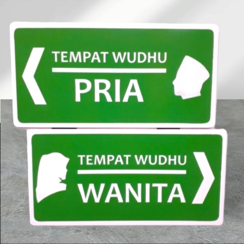 Jual Acrylic Sign Label TEMPAT WUDHU PRIA WANITA Harga Sepasang