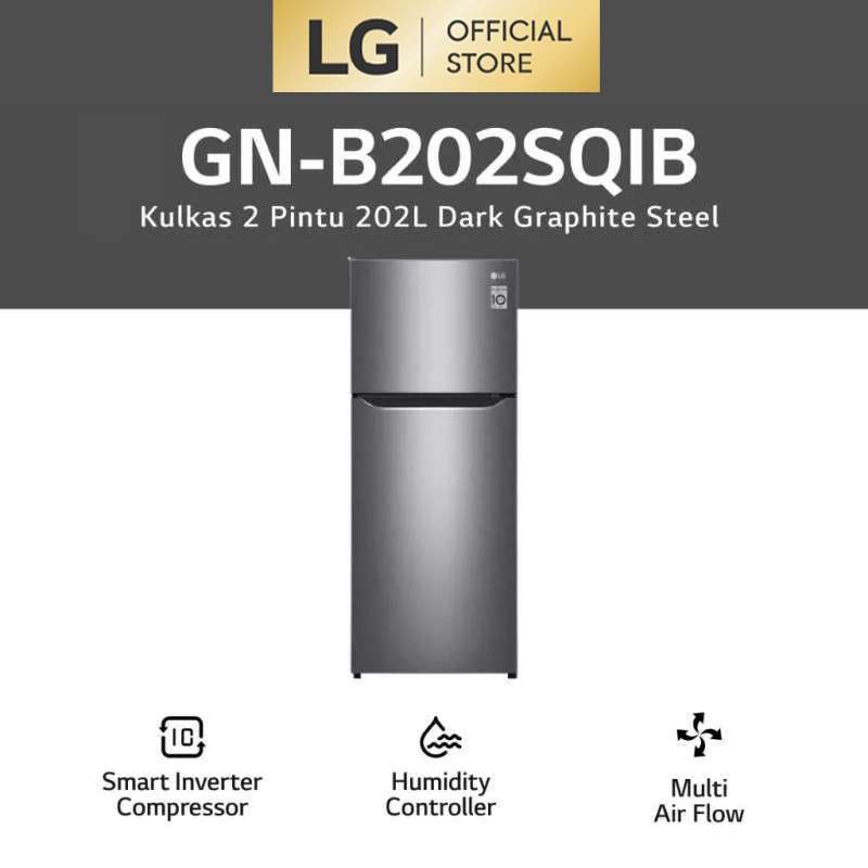 Jual LG Kulkas 2 Pintu Smart Inverter 202 Liter GN B202SQIB Shopee