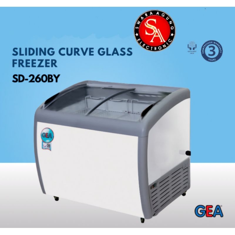 Jual Sliding Curve Glass Freezer Merk Gea Type Sd By Khusus Medan