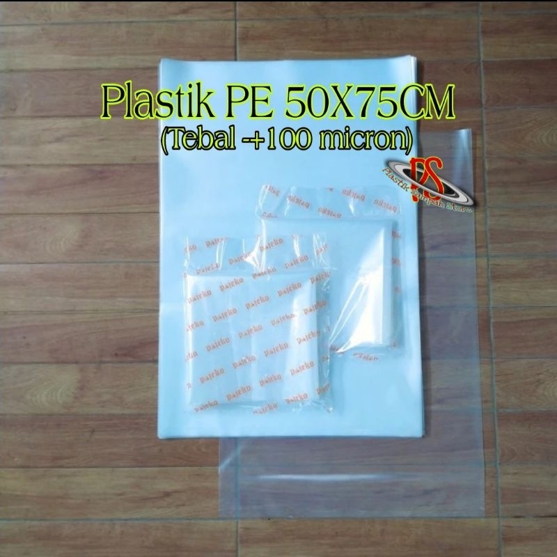 Jual Kantong Plastik PE Bening 50 X 75 Cm Plastik Bening Tebal 100