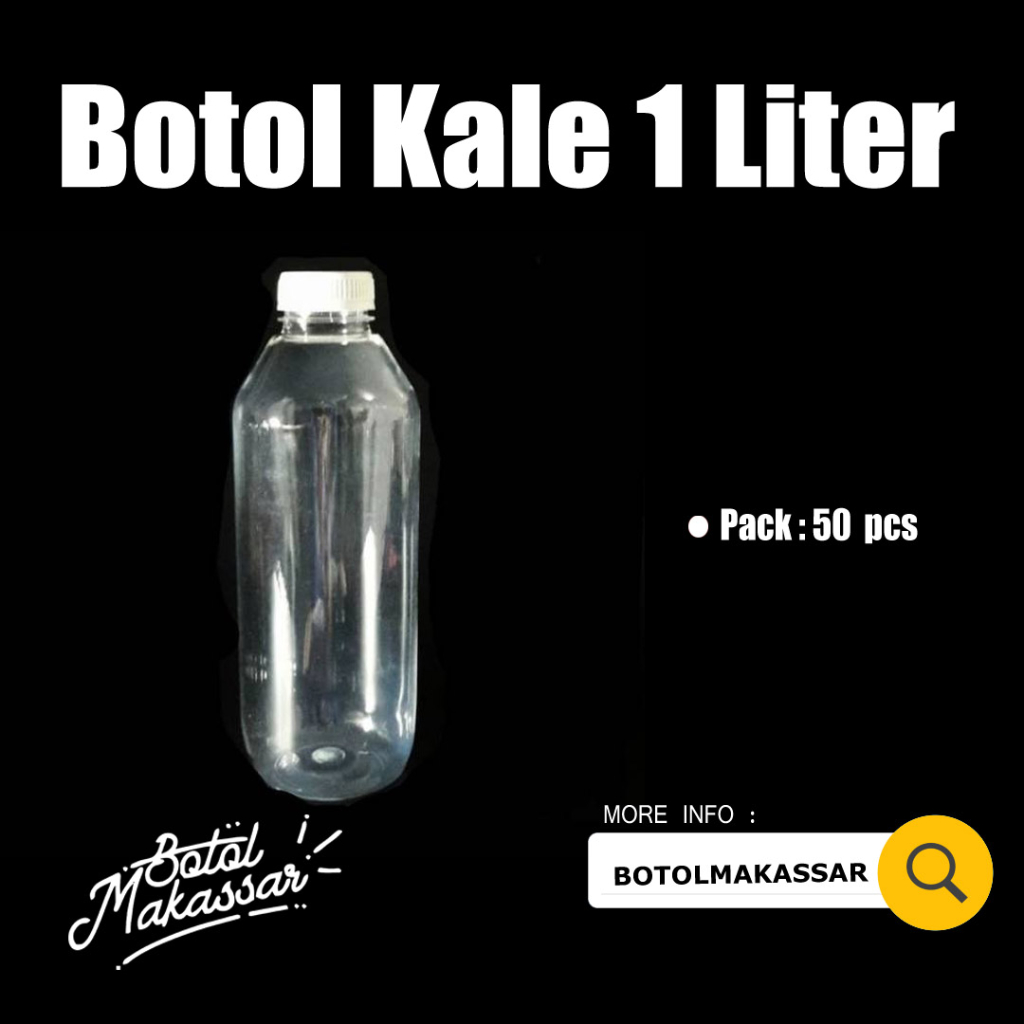 Jual Botol Plastik Kale Coklat 1000 Ml Tebal Isi 10 Pcs