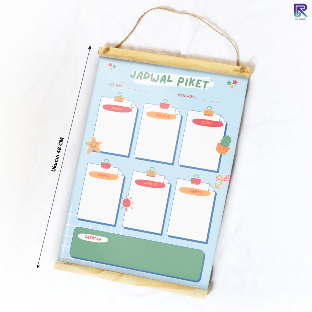 Jual RHA GALLERY Planner Sekolah Jadwal Piket Kelas Siswa Potrait Wipe