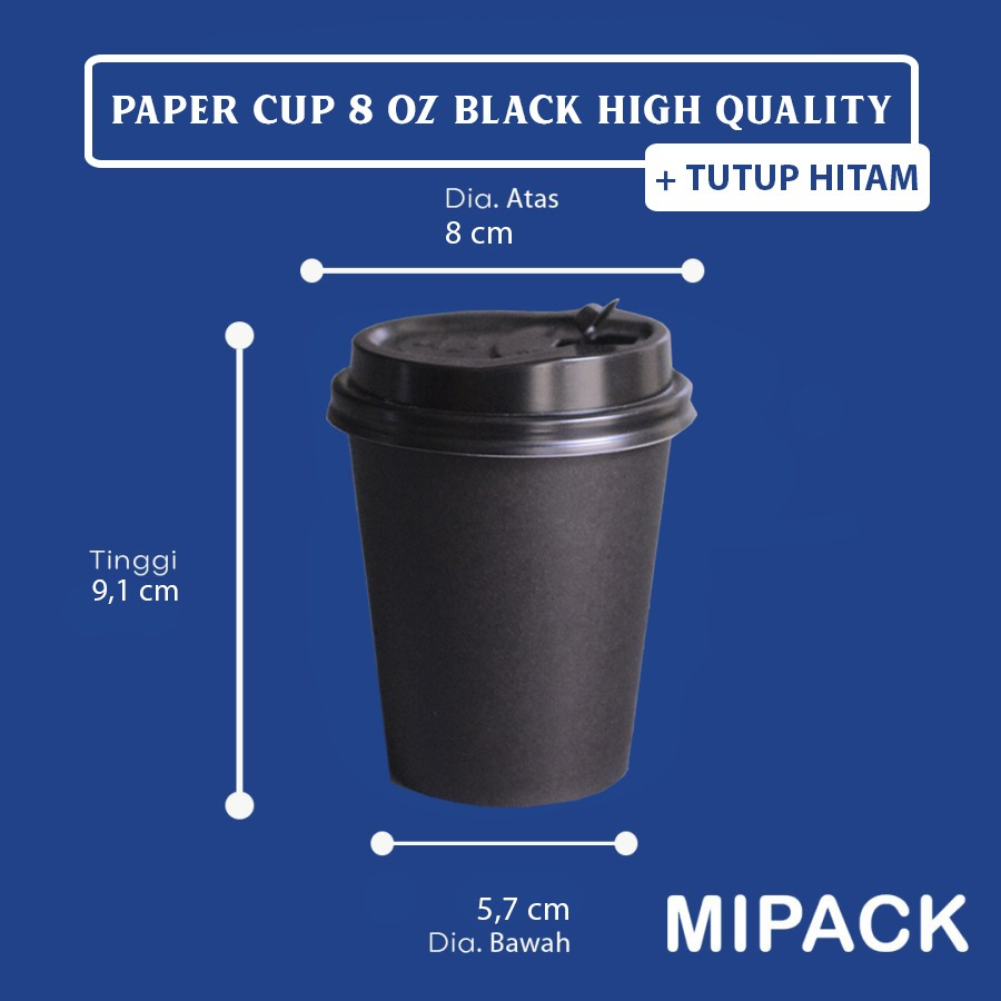 Jual Paper Cup Oz Hitam High Quality Cup Kopi Kertas Cangkir Kopi