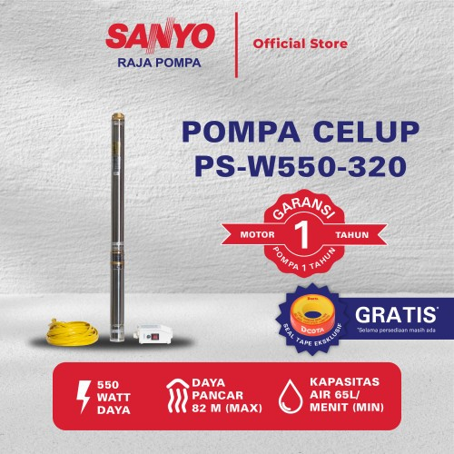 Jual Pompa Submersible SANYO Casing Sumur 3 Inch 3 4 HP Kabel 30