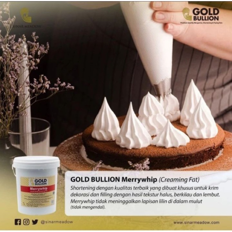 Jual Gold Bullion Merrywhip Creaming Fat Margarine Putih 100gr