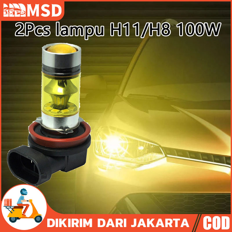 Jual Lampu Kabut Led 2pcs H11 H8 4300K 100W 1500LM Super Terang Warna