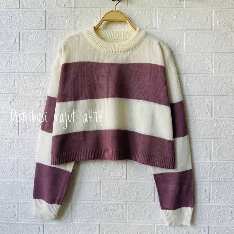 Jual Sweater Rajut Oversize Mayubi Motig Blaster Atasan Lengan Panjang