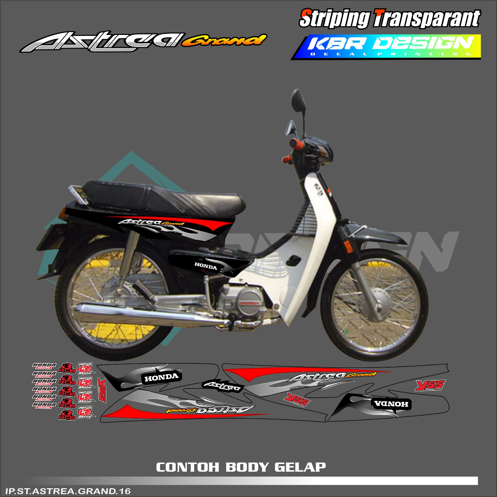 Jual Cod Stiker Striping Astrea Grand Stiker Striping Motor Honda