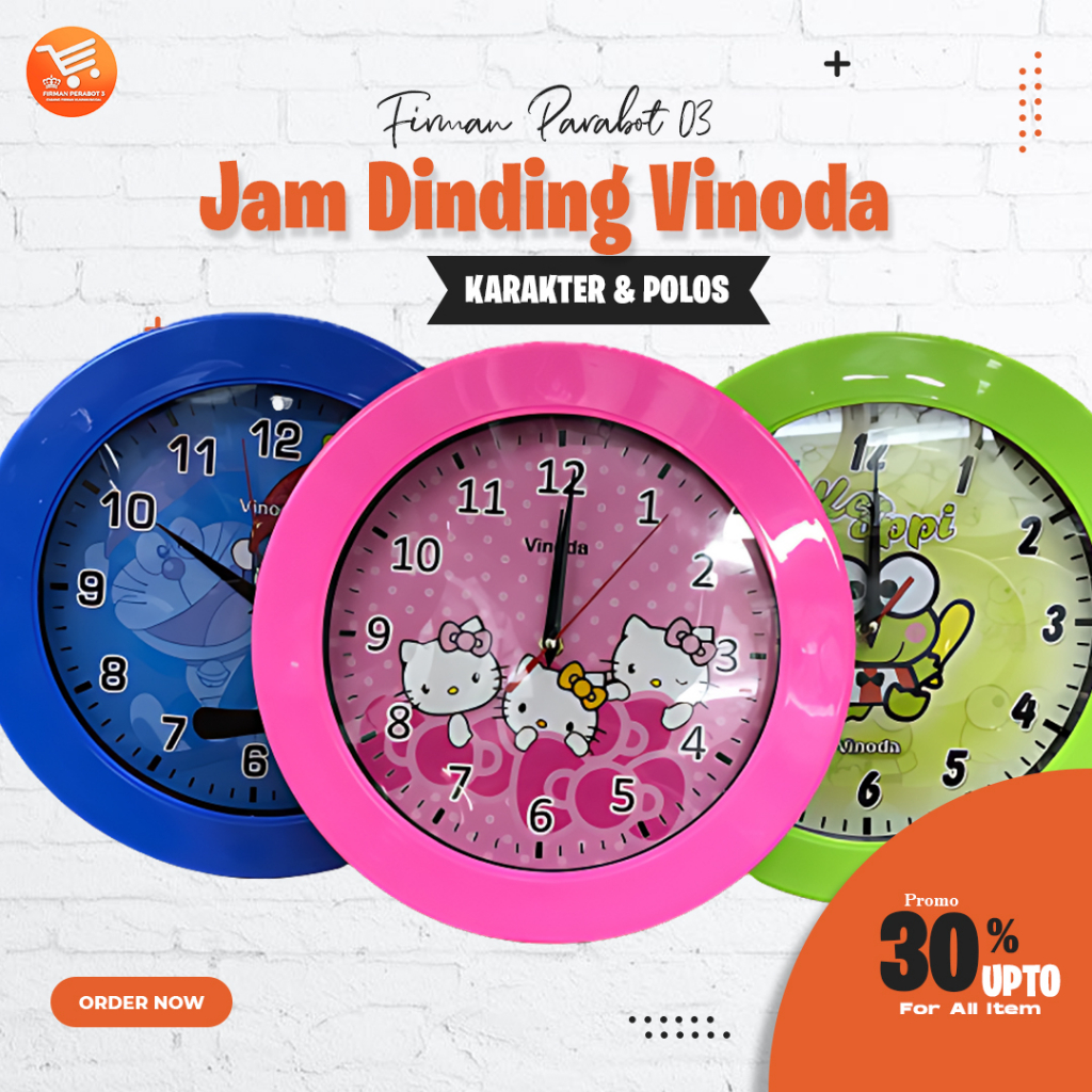 Jual Jam Dinding Karakter Vinoda Ukuran Jumbo Shopee Indonesia