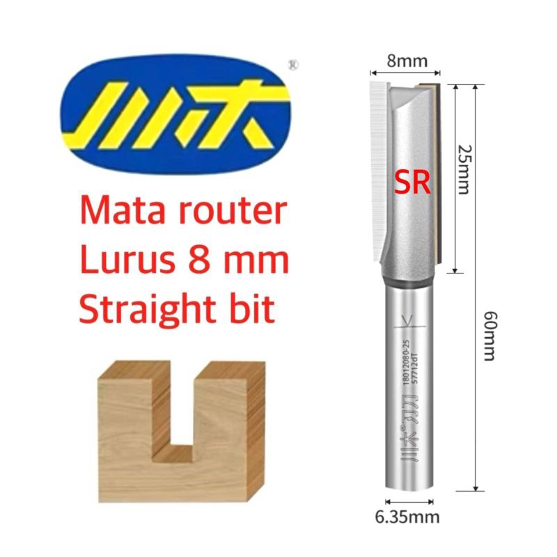 Jual Mata Profil Router Lurus 8 Mm Straight Bit CHUAN MU Shopee