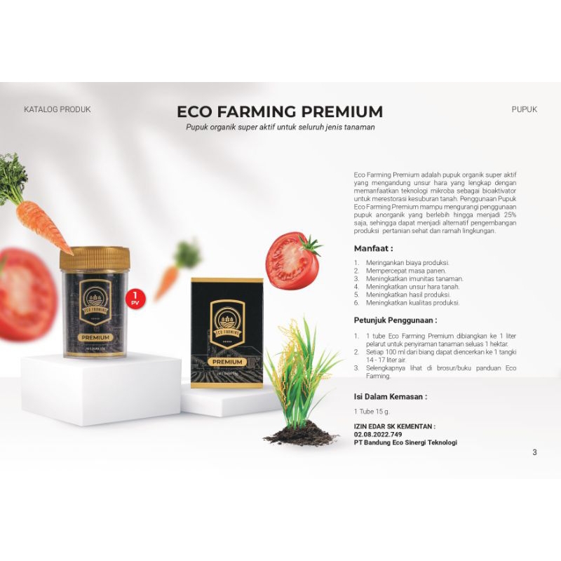 Jual Eco Farming Premium Ori Pupuk Organik Super Aktif Untuk