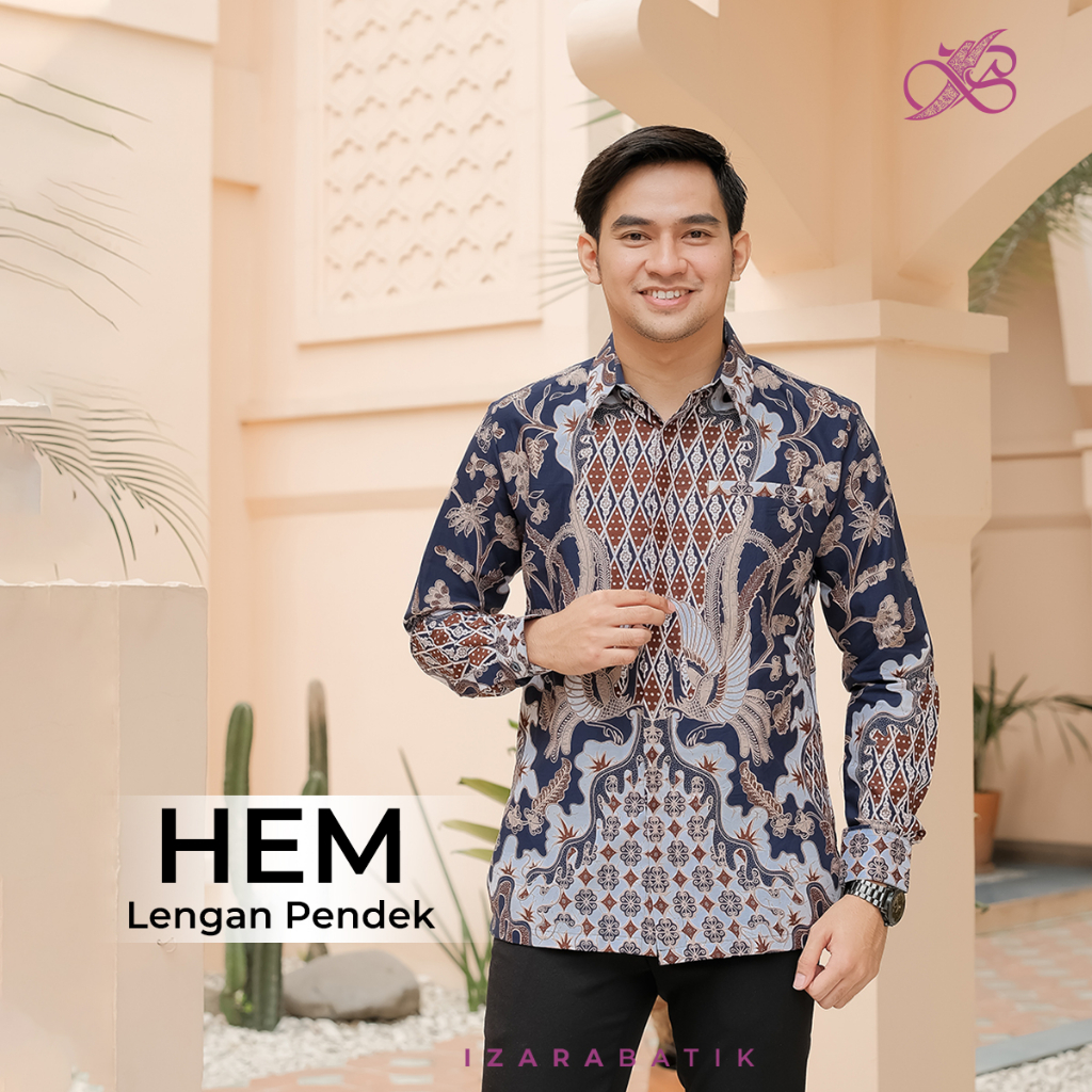 Jual Kebaya Calista Navy Setelan Baju Kebaya Batik Modern Couple