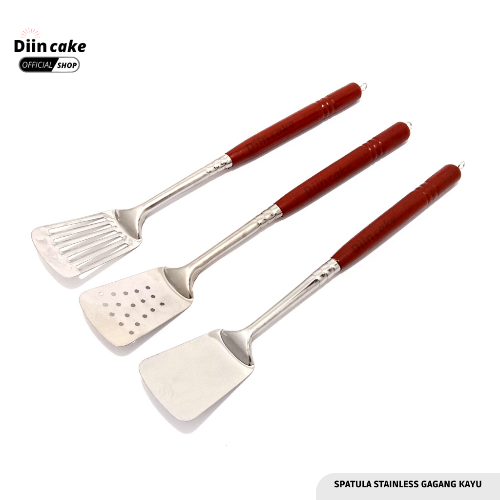 Jual Sodet Sutil Susuk Spatula Stainless Gagang Kayu Shopee