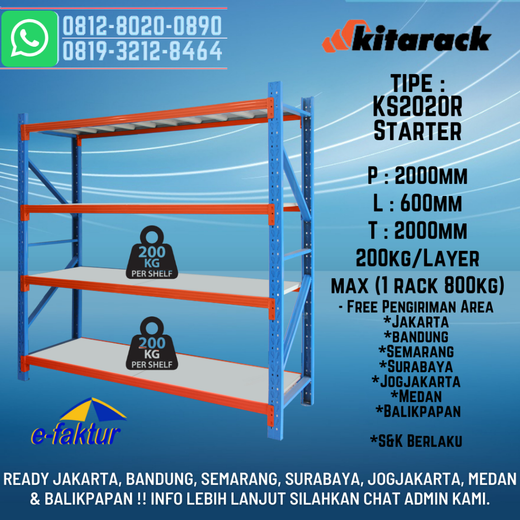 Jual RACK GUDANG KITARACK KS2020 STARTER MULTIFUNCTION LIGHT DUTY 4