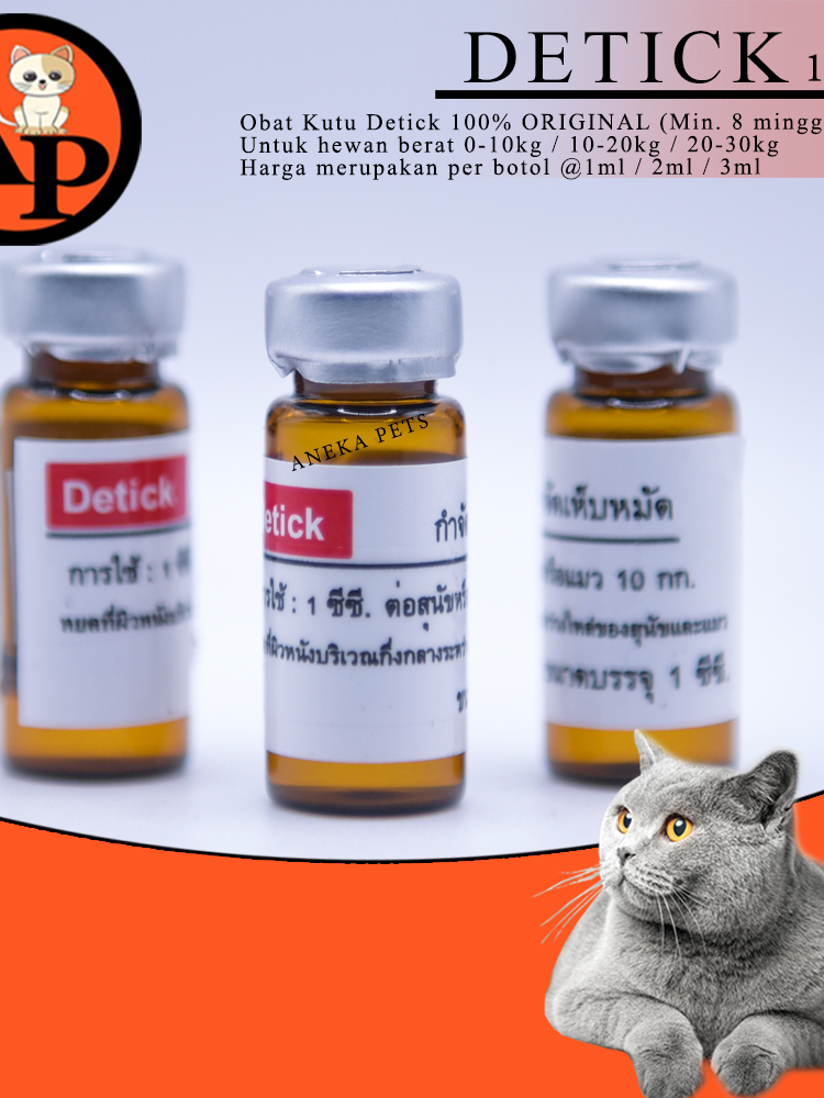 Jual OBAT KUTU TETES DETICK DETIK DETIC OBAT KUTU ANJING KUCING 1ML