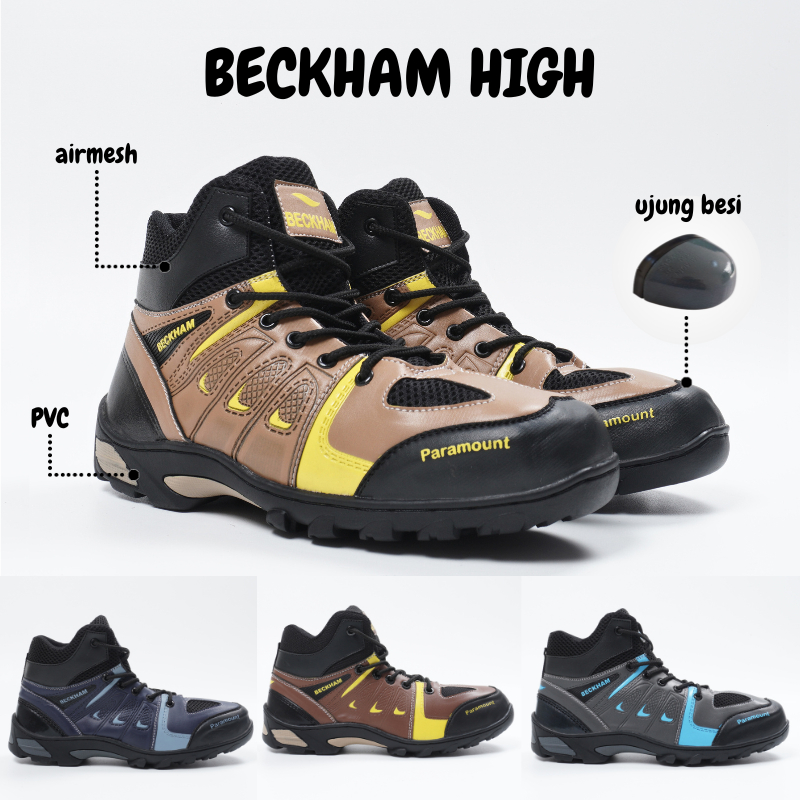 Jual Sepatu Safety Boots Pria Wanita Beckham Ujung Besi Proyek Touring