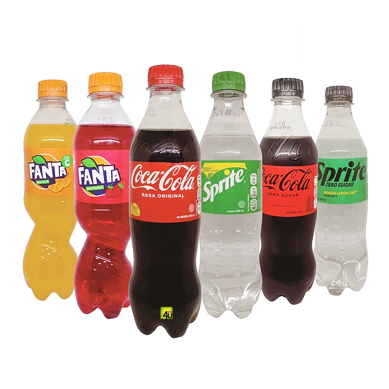 Jual Coca Cola Sprite Fanta OKE Carbonated Drink 390ml RTD BOTOL