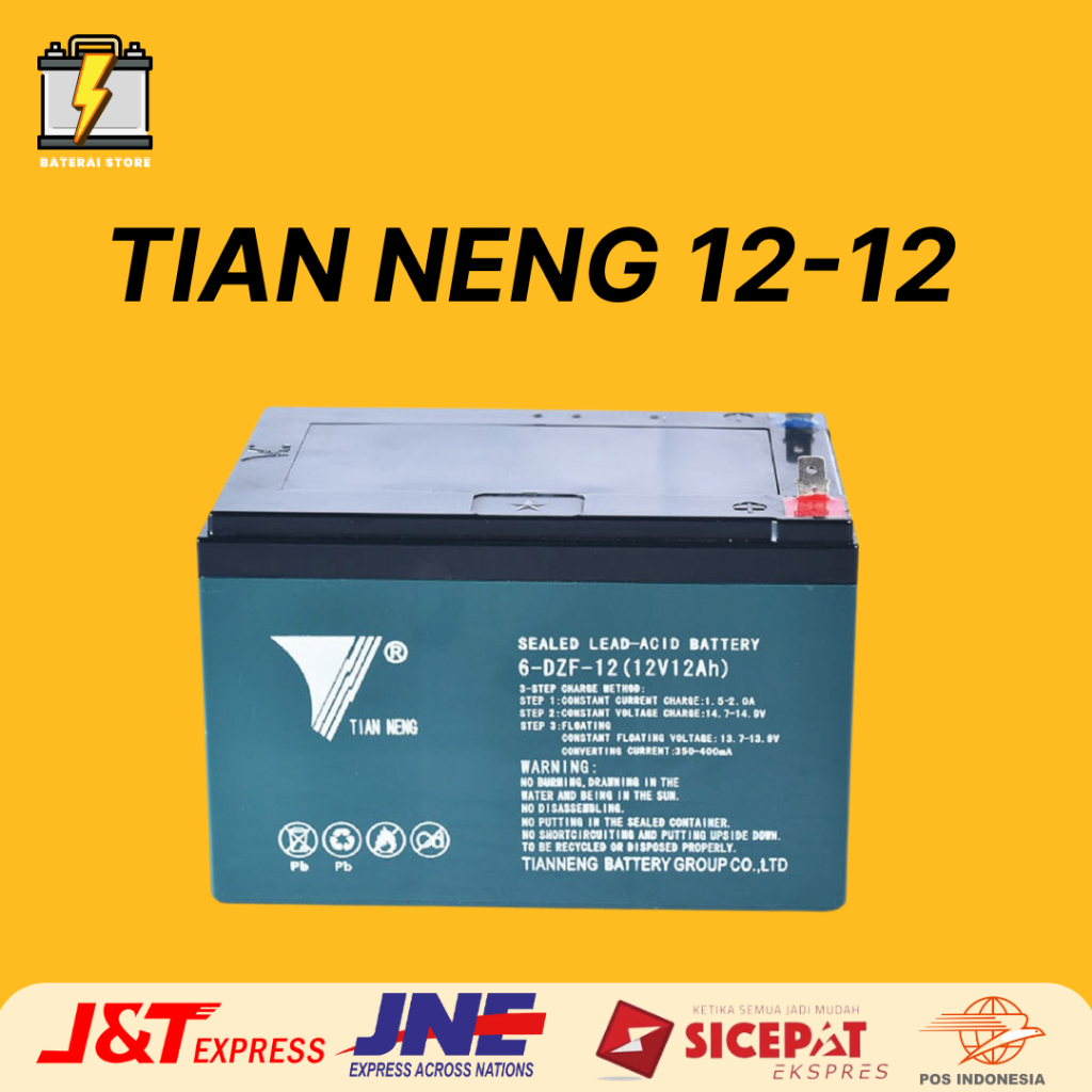 Jual Aki Kering Sepeda Listik Solar Panel Vrla Ups Tianneng 12V 12Ah