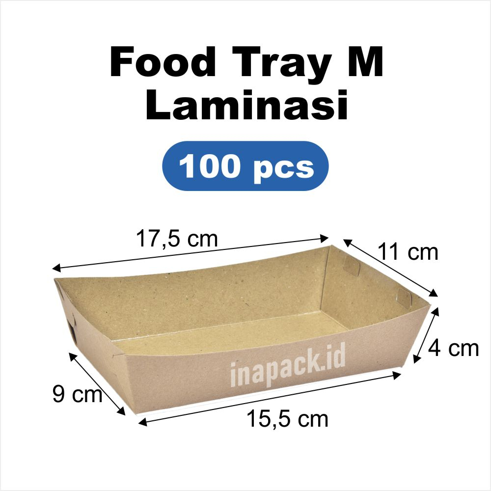 Jual Food Tray M Laminasi Pcs Paper Tray Lunchbox Tanpa Tutup