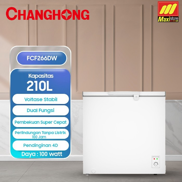 Jual CHANGHONG FCF266DW Chest Freezer 220 Liter Lemari Pembeku Shopee