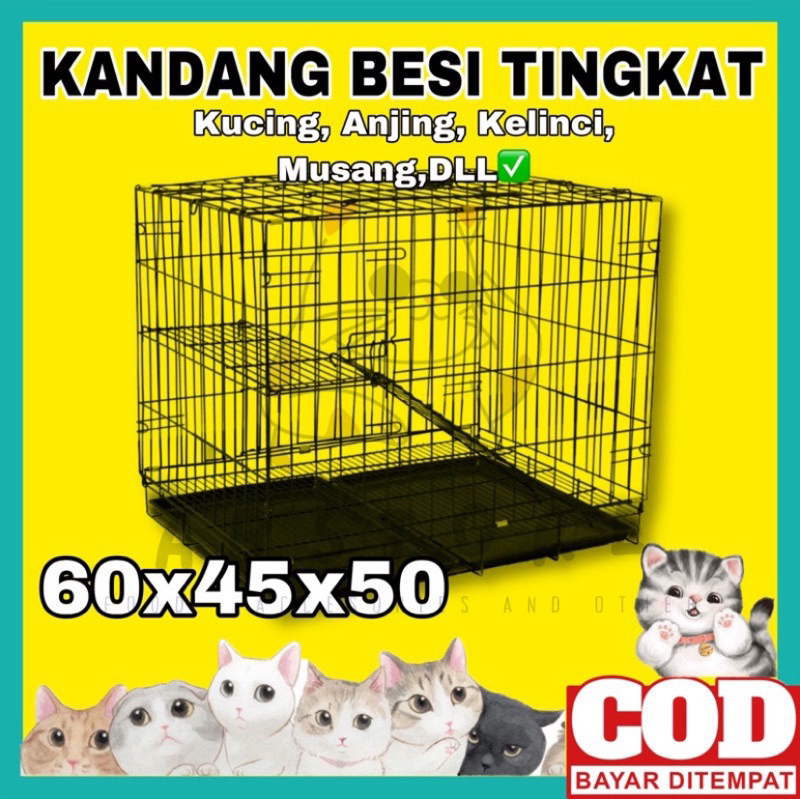 Jual Kandang Tingkat Kucing Anjing Kelinci Besi Lipat Tebal Ukuran