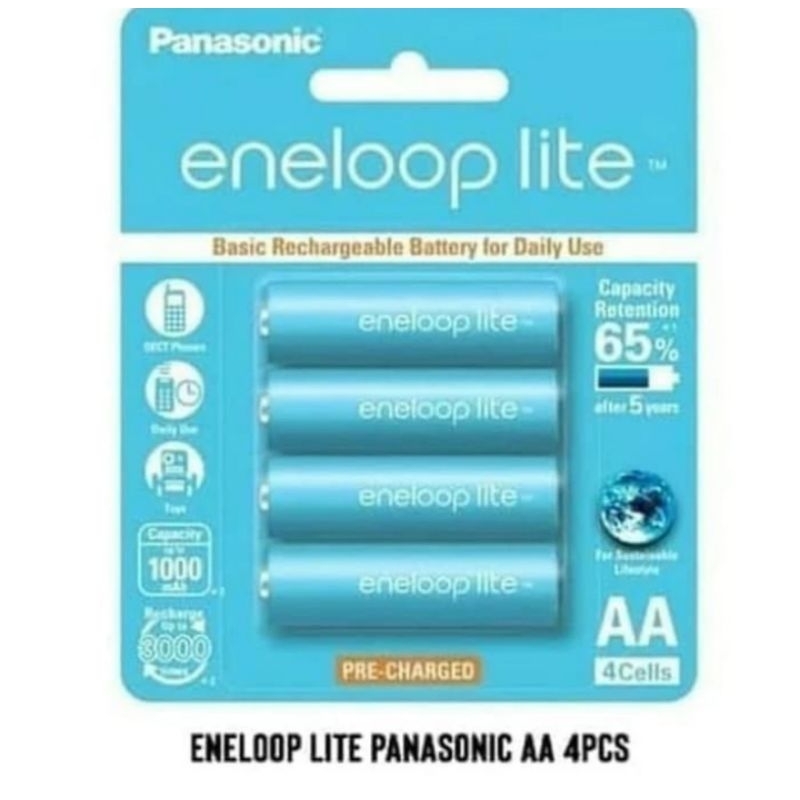 Jual BATERAI RECHARGEABLE PANASONIC ENELOOP LITE AA 950Mah BP4 ORIGINAL