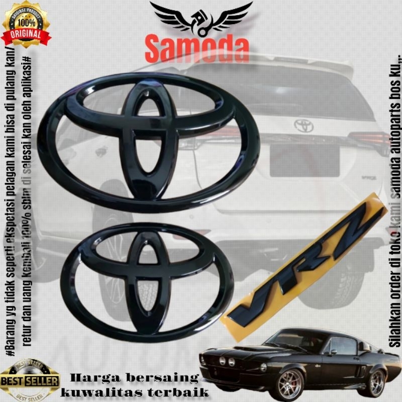 Jual EMBLEM LOGO ORIGINAL MOBIL TOYOTA FORTUNER VRZ TRD WARNA HITAM