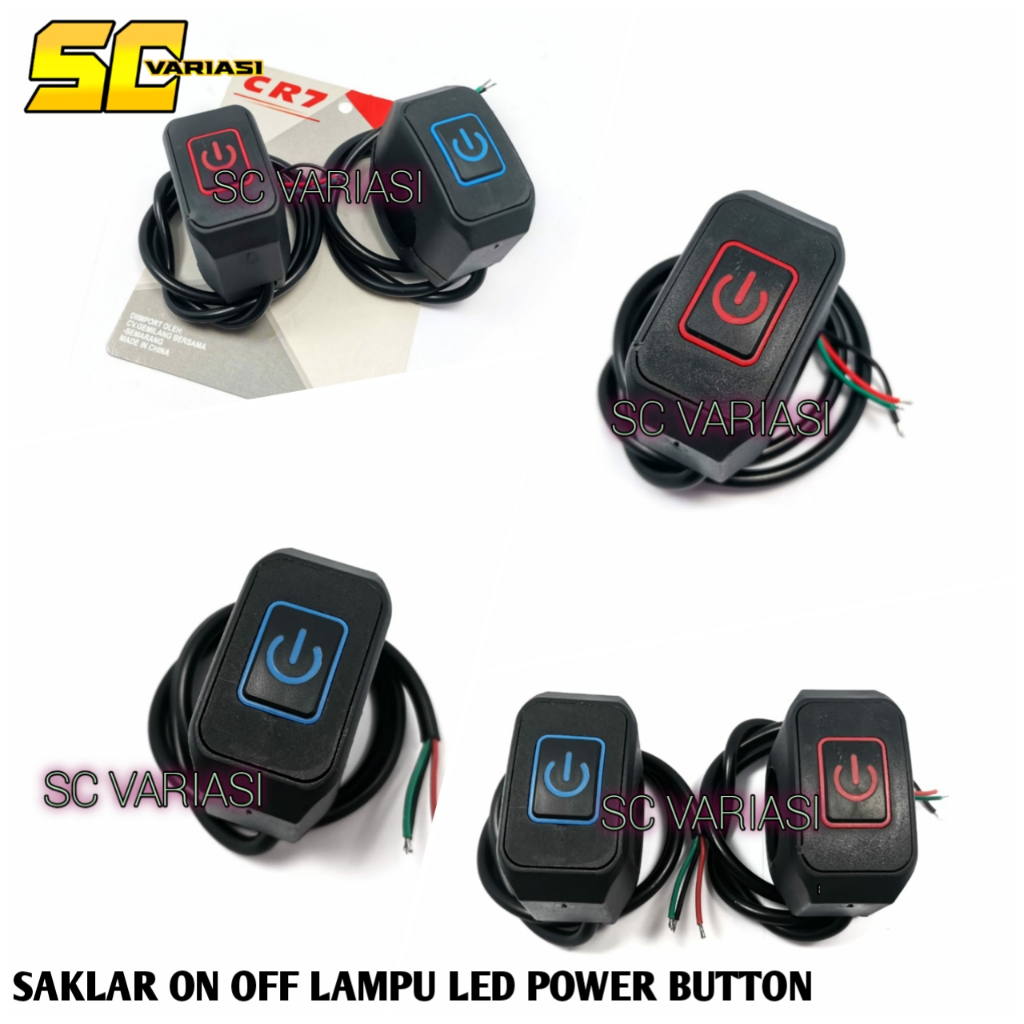 Jual Saklar On Off Motor Lampu Led Power Button On Off Led Saklar Stang