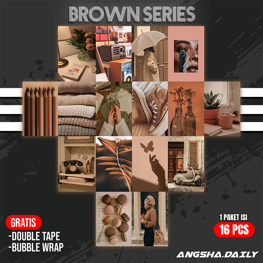 Jual Poster Aesthetic Brown Series Poster Hiasan Dinding Kamar Ukuran