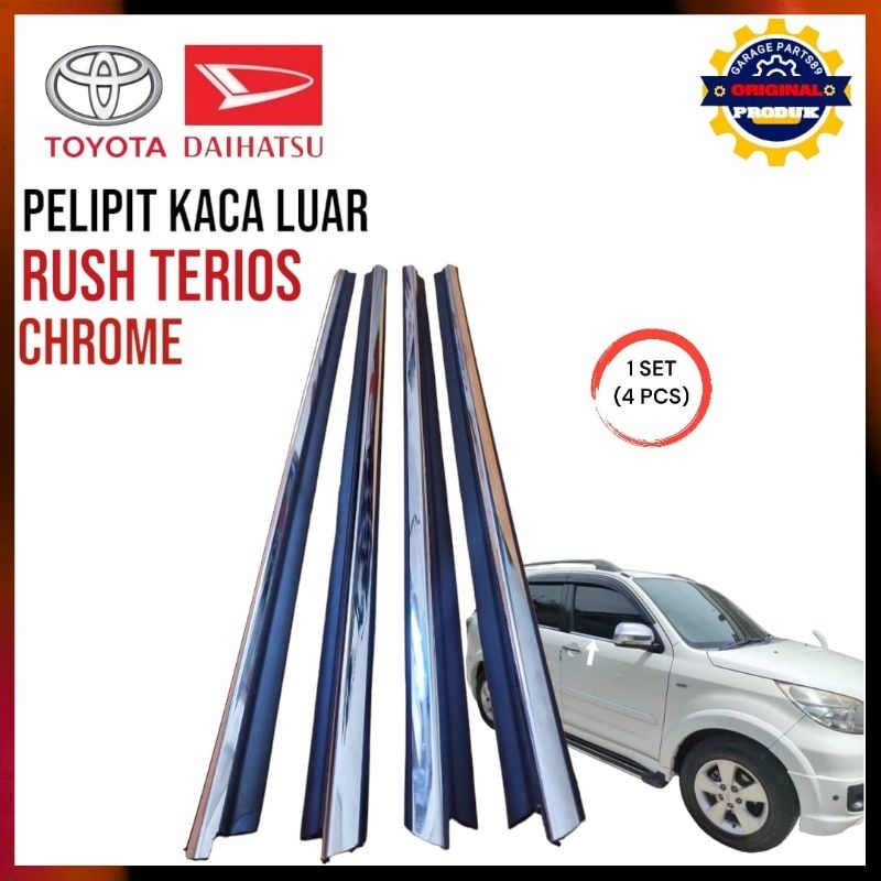 Jual Set Pelipit Kaca Luar Rush Terios Lama Chrome Crom Krum Weather