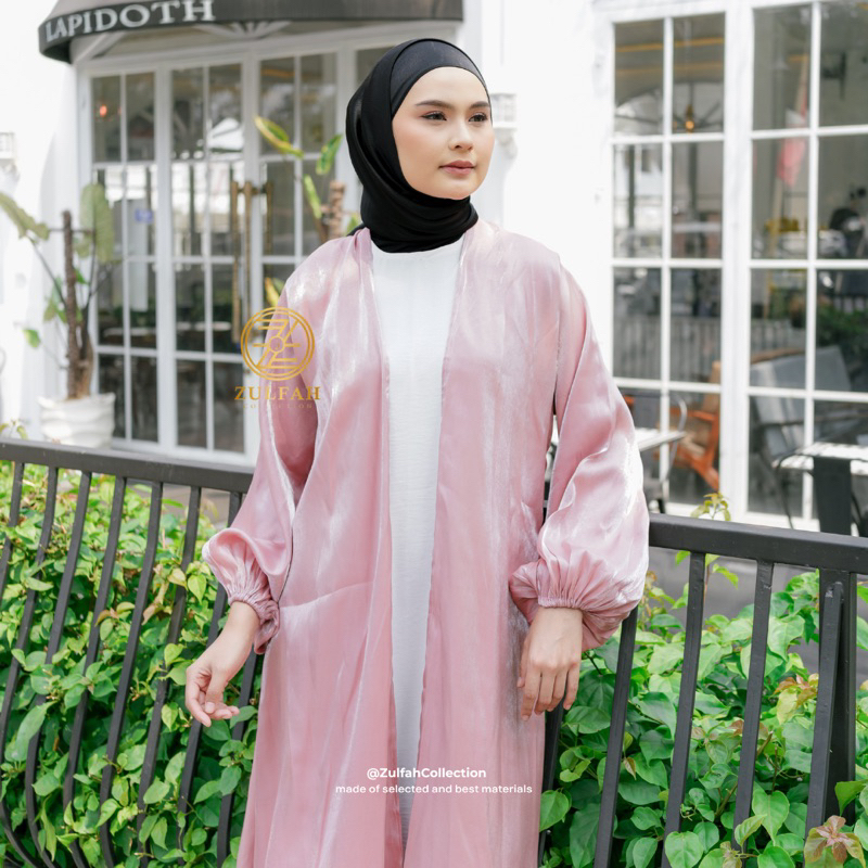 Jual Abaya Set Outer Inner Shimmer Dress Maxi Arab Saudi Bordir Zephy